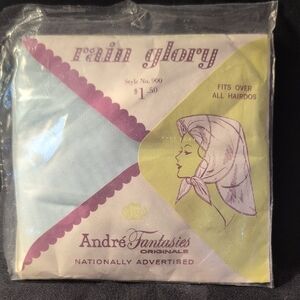 Vintage Rain Glory Andre Fantasies Rain Bonnet NOS Blue
